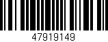 Código de barras (EAN, GTIN, SKU, ISBN): '47919149'