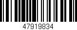 Código de barras (EAN, GTIN, SKU, ISBN): '47919834'