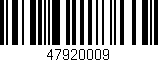 Código de barras (EAN, GTIN, SKU, ISBN): '47920009'