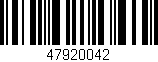 Código de barras (EAN, GTIN, SKU, ISBN): '47920042'