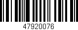 Código de barras (EAN, GTIN, SKU, ISBN): '47920076'