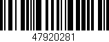 Código de barras (EAN, GTIN, SKU, ISBN): '47920281'