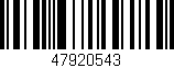 Código de barras (EAN, GTIN, SKU, ISBN): '47920543'