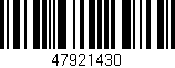 Código de barras (EAN, GTIN, SKU, ISBN): '47921430'