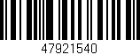 Código de barras (EAN, GTIN, SKU, ISBN): '47921540'