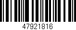 Código de barras (EAN, GTIN, SKU, ISBN): '47921816'