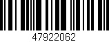 Código de barras (EAN, GTIN, SKU, ISBN): '47922062'