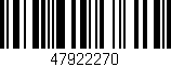 Código de barras (EAN, GTIN, SKU, ISBN): '47922270'