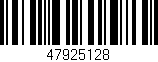 Código de barras (EAN, GTIN, SKU, ISBN): '47925128'