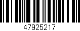 Código de barras (EAN, GTIN, SKU, ISBN): '47925217'