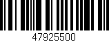 Código de barras (EAN, GTIN, SKU, ISBN): '47925500'