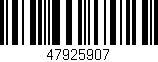 Código de barras (EAN, GTIN, SKU, ISBN): '47925907'