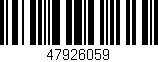 Código de barras (EAN, GTIN, SKU, ISBN): '47926059'
