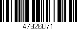 Código de barras (EAN, GTIN, SKU, ISBN): '47926071'