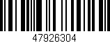 Código de barras (EAN, GTIN, SKU, ISBN): '47926304'