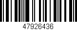 Código de barras (EAN, GTIN, SKU, ISBN): '47926436'