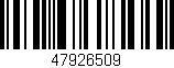 Código de barras (EAN, GTIN, SKU, ISBN): '47926509'