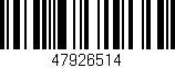 Código de barras (EAN, GTIN, SKU, ISBN): '47926514'
