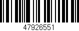 Código de barras (EAN, GTIN, SKU, ISBN): '47926551'