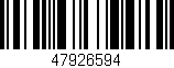 Código de barras (EAN, GTIN, SKU, ISBN): '47926594'