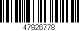 Código de barras (EAN, GTIN, SKU, ISBN): '47926778'