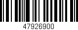Código de barras (EAN, GTIN, SKU, ISBN): '47926900'