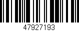 Código de barras (EAN, GTIN, SKU, ISBN): '47927193'