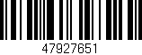 Código de barras (EAN, GTIN, SKU, ISBN): '47927651'