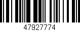 Código de barras (EAN, GTIN, SKU, ISBN): '47927774'