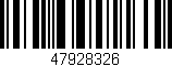 Código de barras (EAN, GTIN, SKU, ISBN): '47928326'