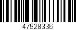 Código de barras (EAN, GTIN, SKU, ISBN): '47928336'