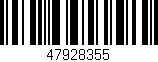 Código de barras (EAN, GTIN, SKU, ISBN): '47928355'