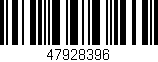 Código de barras (EAN, GTIN, SKU, ISBN): '47928396'