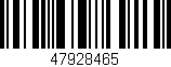 Código de barras (EAN, GTIN, SKU, ISBN): '47928465'