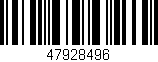 Código de barras (EAN, GTIN, SKU, ISBN): '47928496'