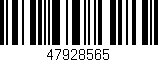 Código de barras (EAN, GTIN, SKU, ISBN): '47928565'