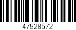Código de barras (EAN, GTIN, SKU, ISBN): '47928572'