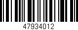 Código de barras (EAN, GTIN, SKU, ISBN): '47934012'