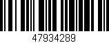 Código de barras (EAN, GTIN, SKU, ISBN): '47934289'