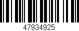 Código de barras (EAN, GTIN, SKU, ISBN): '47934925'
