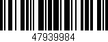 Código de barras (EAN, GTIN, SKU, ISBN): '47939984'