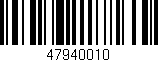 Código de barras (EAN, GTIN, SKU, ISBN): '47940010'