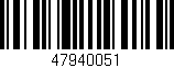 Código de barras (EAN, GTIN, SKU, ISBN): '47940051'