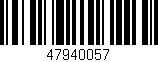 Código de barras (EAN, GTIN, SKU, ISBN): '47940057'