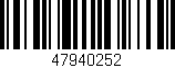 Código de barras (EAN, GTIN, SKU, ISBN): '47940252'