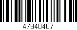 Código de barras (EAN, GTIN, SKU, ISBN): '47940407'