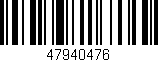 Código de barras (EAN, GTIN, SKU, ISBN): '47940476'