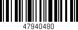 Código de barras (EAN, GTIN, SKU, ISBN): '47940480'