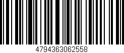 Código de barras (EAN, GTIN, SKU, ISBN): '4794363062558'