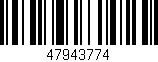 Código de barras (EAN, GTIN, SKU, ISBN): '47943774'
